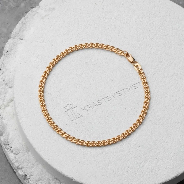 Браслет из красного золота, плетение «Нонна»